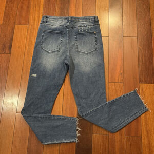 Ksubi Distressed Hi N Wasted Jeans Size:29 High Rise Skinny Bestie Blue Raw Edge